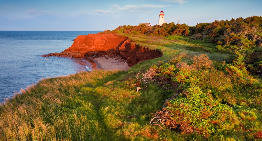 East Lake, lighthouse, birds-eye, ocean, beach, trees